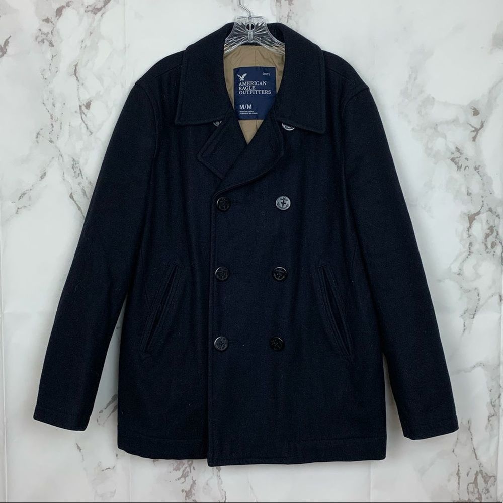American Eagle Wool Button Trench Coat
